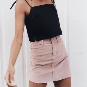 Pink Corduroy John Galt Skirt